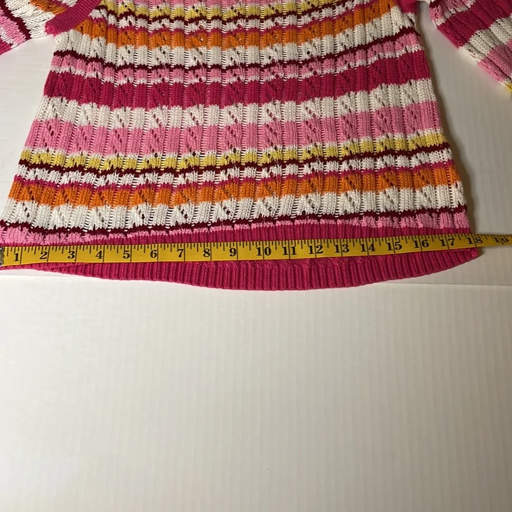 Justice multi pink crochet sweater girls size 16